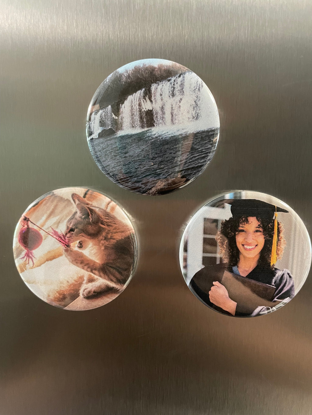 Custom Magnet Set of Three, Family Pictures Display, Fridge Magnets, Refrigerator Magnets, Music Magnets, Personalized Gifts, Custom Gift for Girlfriend, Gift for Mom, Gift for Grandma, Gift for Aunt, Gift for Mother in Law, Gift for Grandparents, Custom Gift Ideas, Gift for Animal Lover, Picture Magnets